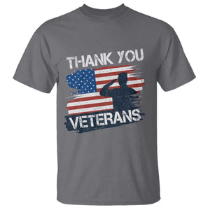 Thank You Veterans T Shirt Never Forget Veterans Military Appreciation US Flag TS10 Charcoal Print Your Wear
