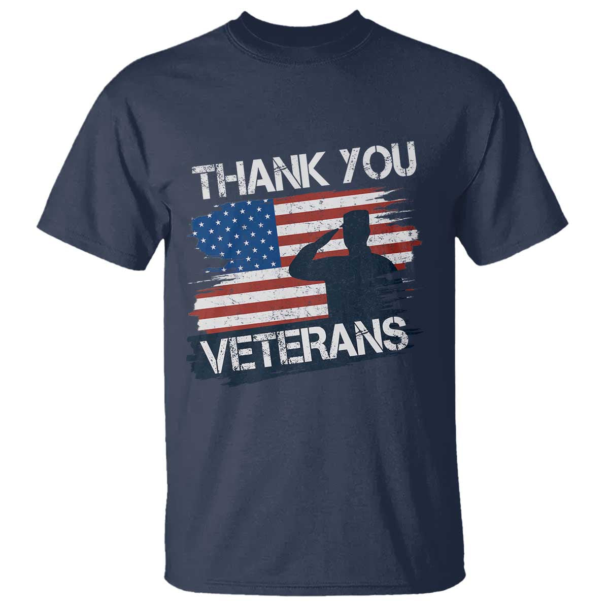 Thank You Veterans T Shirt Never Forget Veterans Military Appreciation US Flag TS10 Navy Print Your Wear