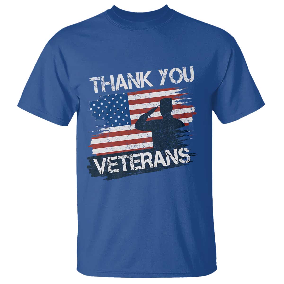 Thank You Veterans T Shirt Never Forget Veterans Military Appreciation US Flag TS10 Royal Blue Print Your Wear