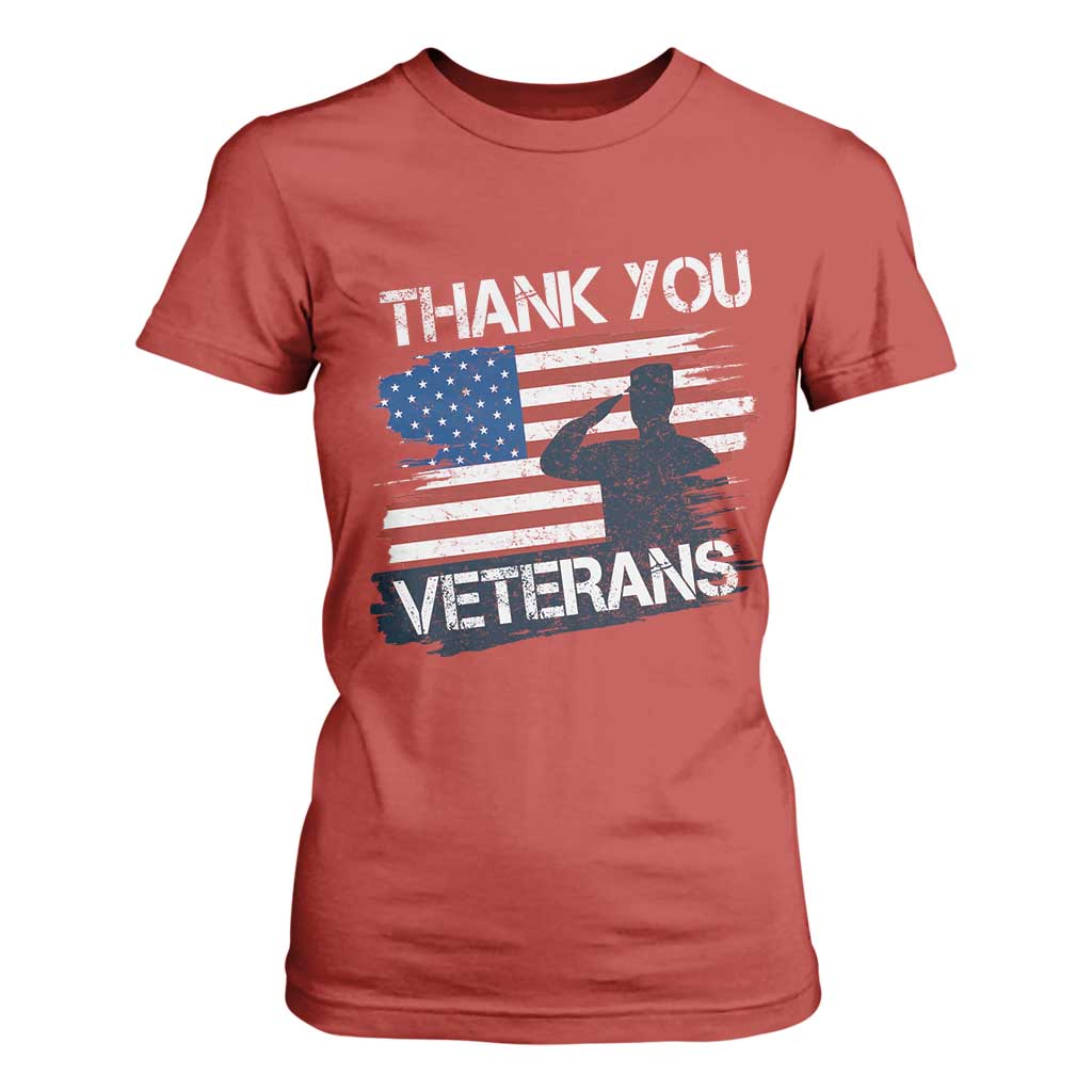 Thank You Veterans T Shirt For Women Never Forget Veterans Military Appreciation US Flag TS10 Red Print Your Wear