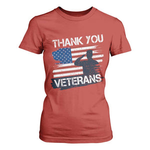 Thank You Veterans T Shirt For Women Never Forget Veterans Military Appreciation US Flag TS10 Red Print Your Wear