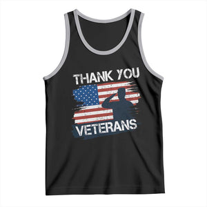 Thank You Veterans Tank Top Never Forget Veterans Military Appreciation US Flag TS10 Black Athletic Heather Print Your Wear