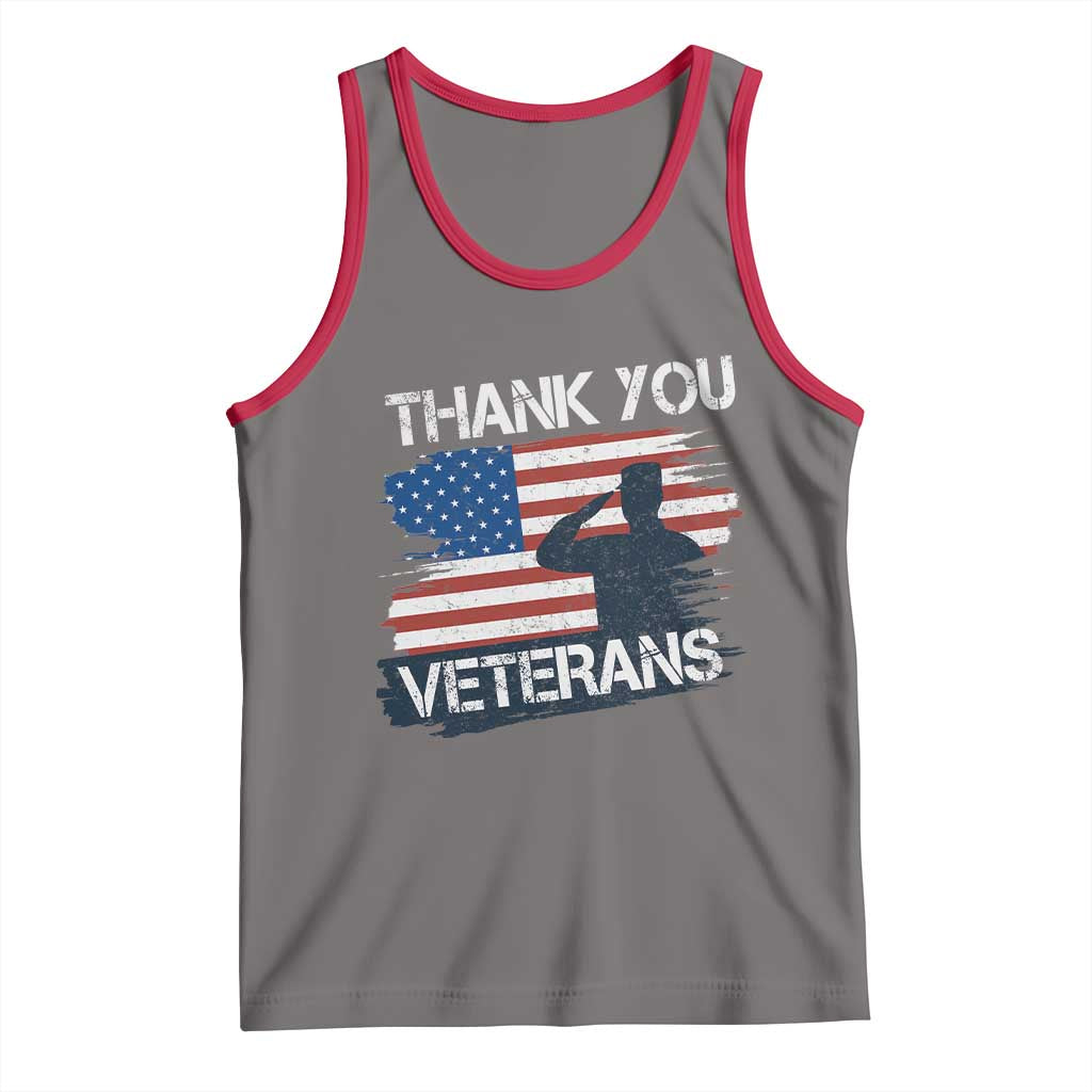 Thank You Veterans Tank Top Never Forget Veterans Military Appreciation US Flag TS10 Deep Heather Red Print Your Wear
