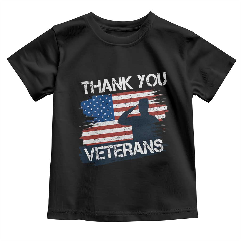 Thank You Veterans Toddler T Shirt Never Forget Veterans Military Appreciation US Flag TS10 Black Print Your Wear