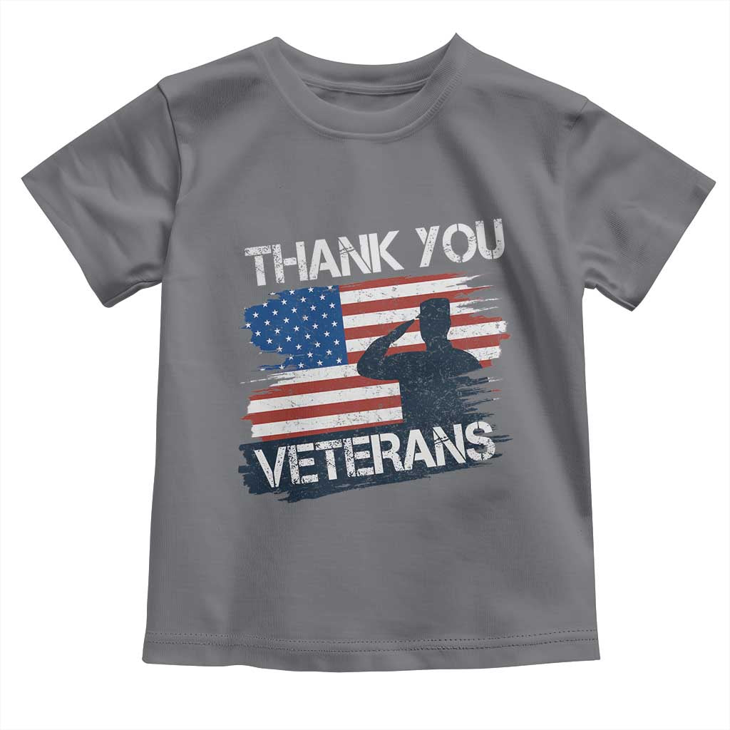 Thank You Veterans Toddler T Shirt Never Forget Veterans Military Appreciation US Flag TS10 Charcoal Print Your Wear