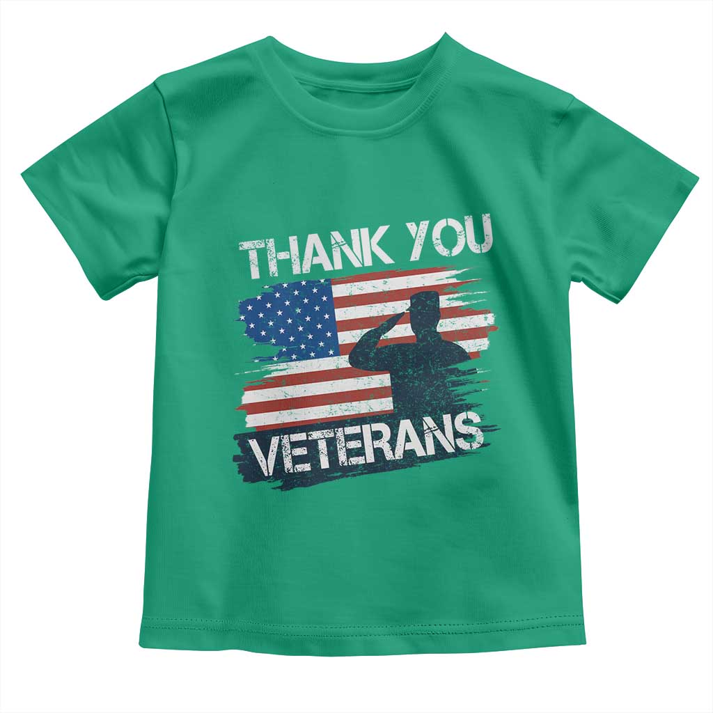 Thank You Veterans Toddler T Shirt Never Forget Veterans Military Appreciation US Flag TS10 Irish Green Print Your Wear