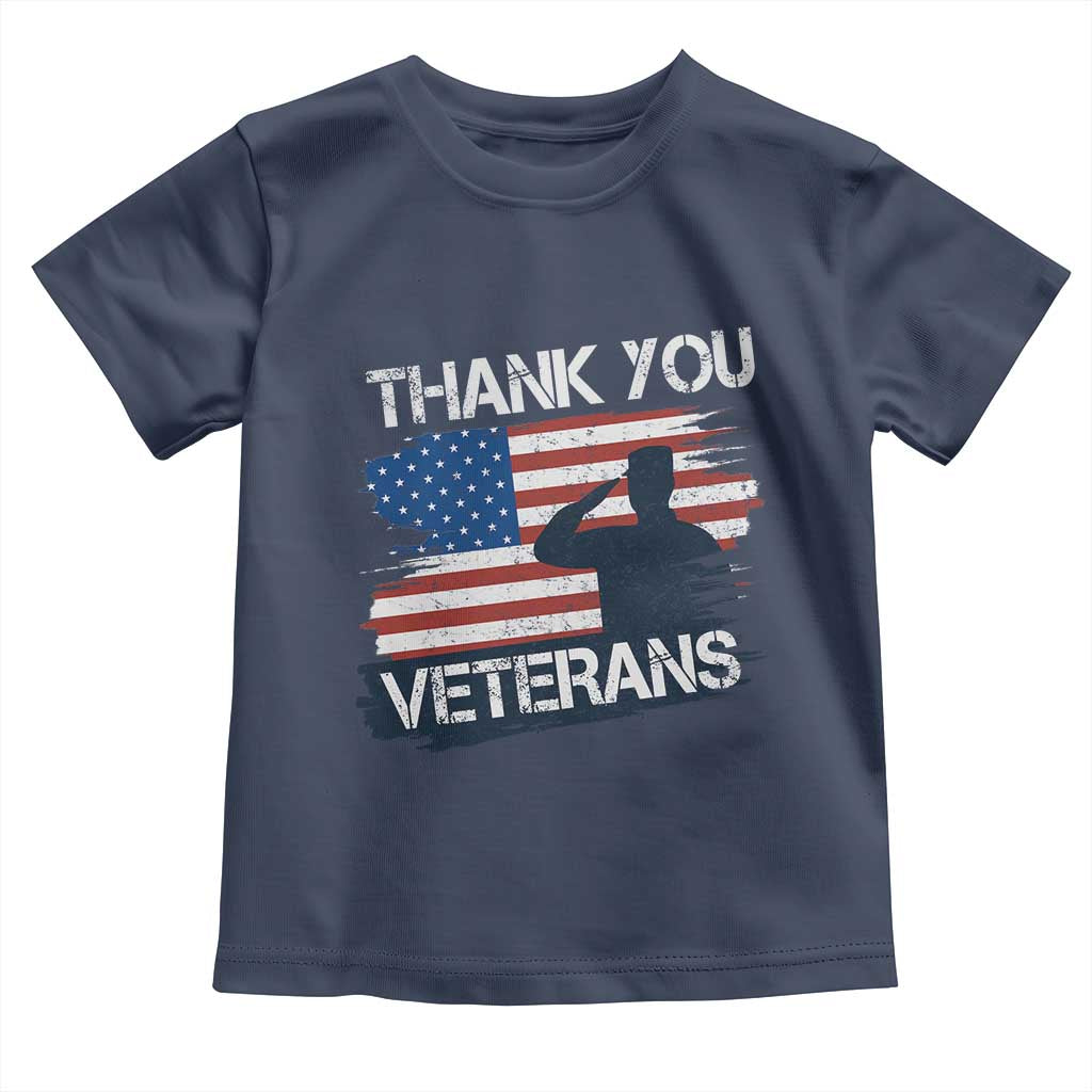 Thank You Veterans Toddler T Shirt Never Forget Veterans Military Appreciation US Flag TS10 Navy Print Your Wear