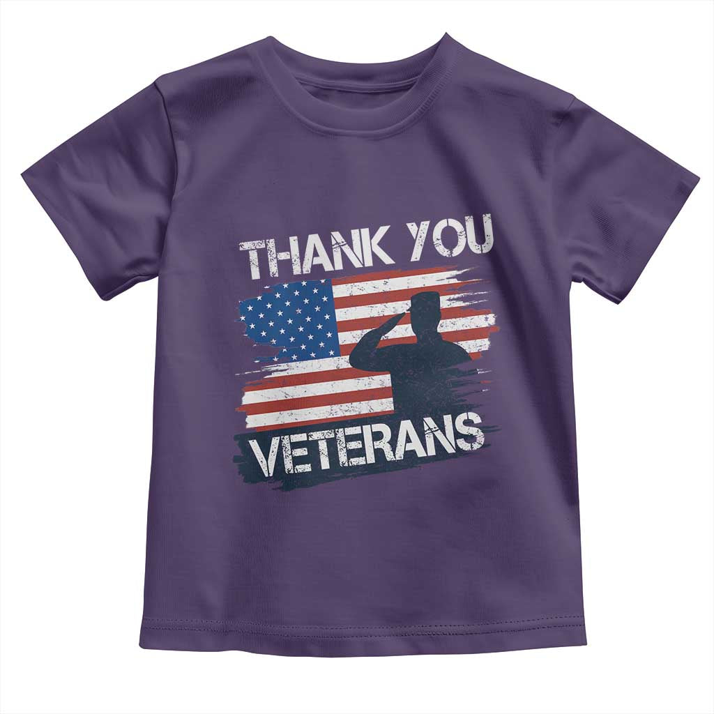 Thank You Veterans Toddler T Shirt Never Forget Veterans Military Appreciation US Flag TS10 Purple Print Your Wear