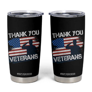 Thank You Veterans Tumbler Cup Never Forget Veterans Military Appreciation US Flag TS10 Black Print Your Wear