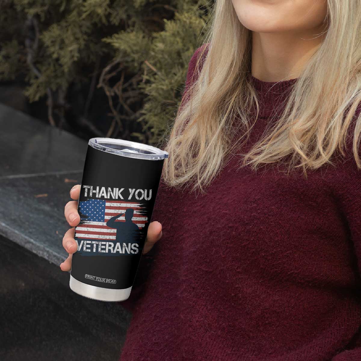 Thank You Veterans Tumbler Cup Never Forget Veterans Military Appreciation US Flag TS10 Print Your Wear
