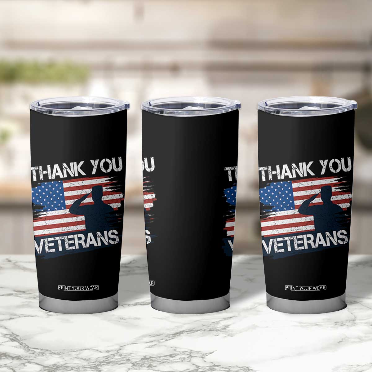 Thank You Veterans Tumbler Cup Never Forget Veterans Military Appreciation US Flag TS10 Print Your Wear