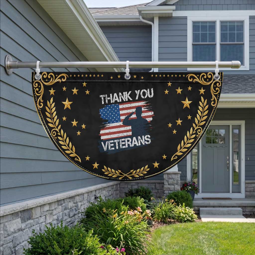 Thank You Veterans Patriotic Fan Flag Never Forget Veterans Military Appreciation US Flag