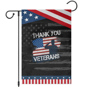 Thank You Veterans Garden Flag Never Forget Veterans Military Appreciation US Flag TS10 Distressed Black Blue Print Your Wear