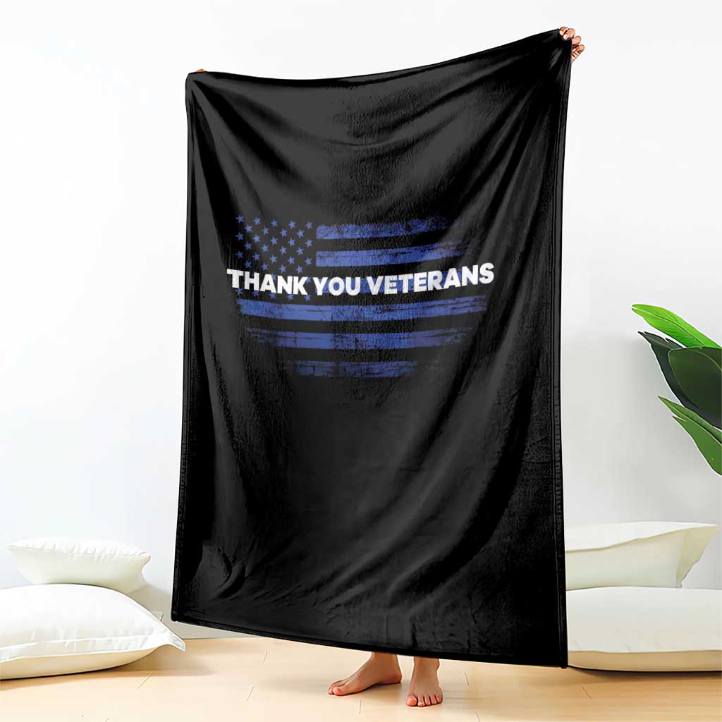 Thank You Veterans Throw Blanket Never Forget Veterans Day Grunge American Flag TS10 Print Your Wear