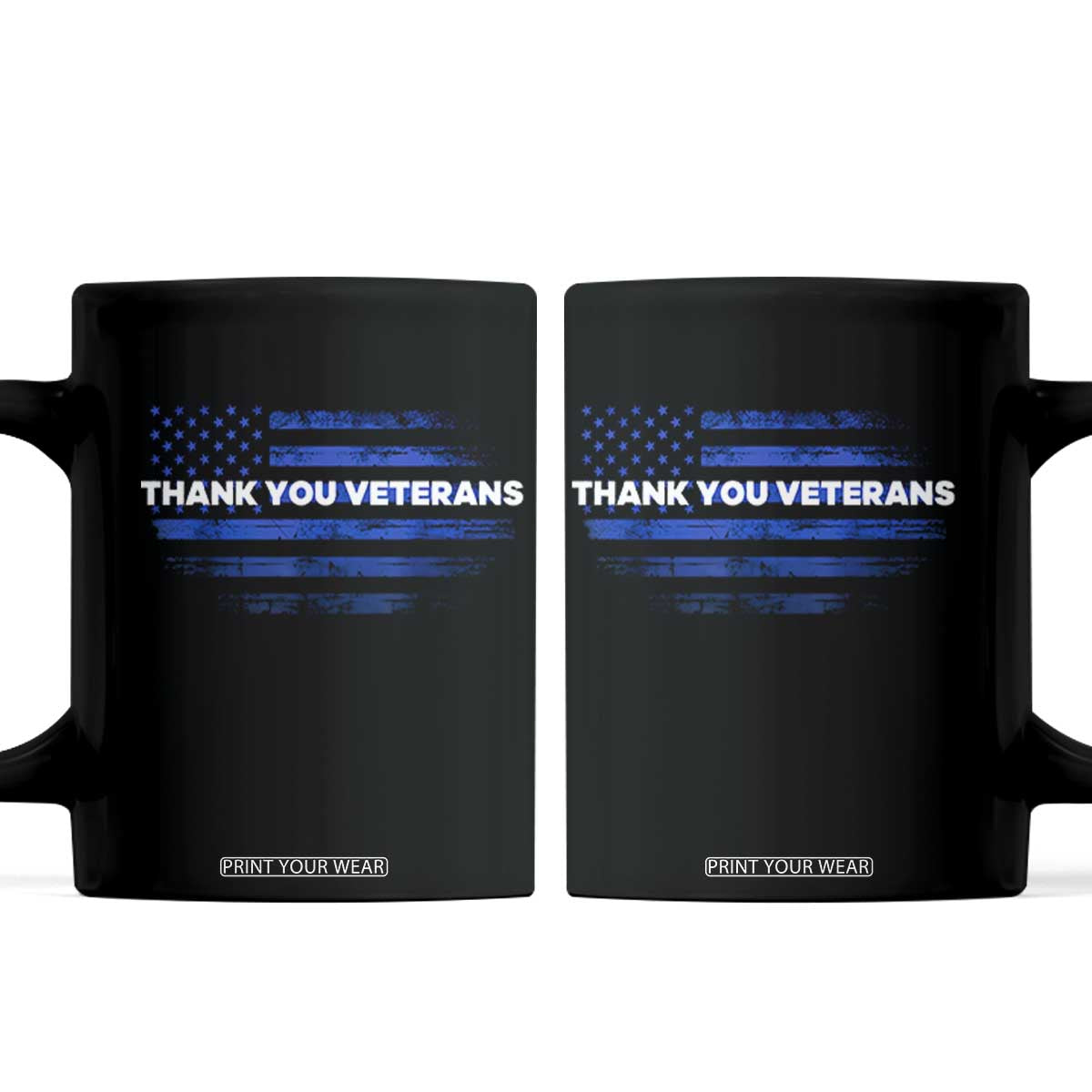 Thank You Veterans Coffee Mug Never Forget Veterans Day Grunge American Flag TS10 Black Print Your Wear