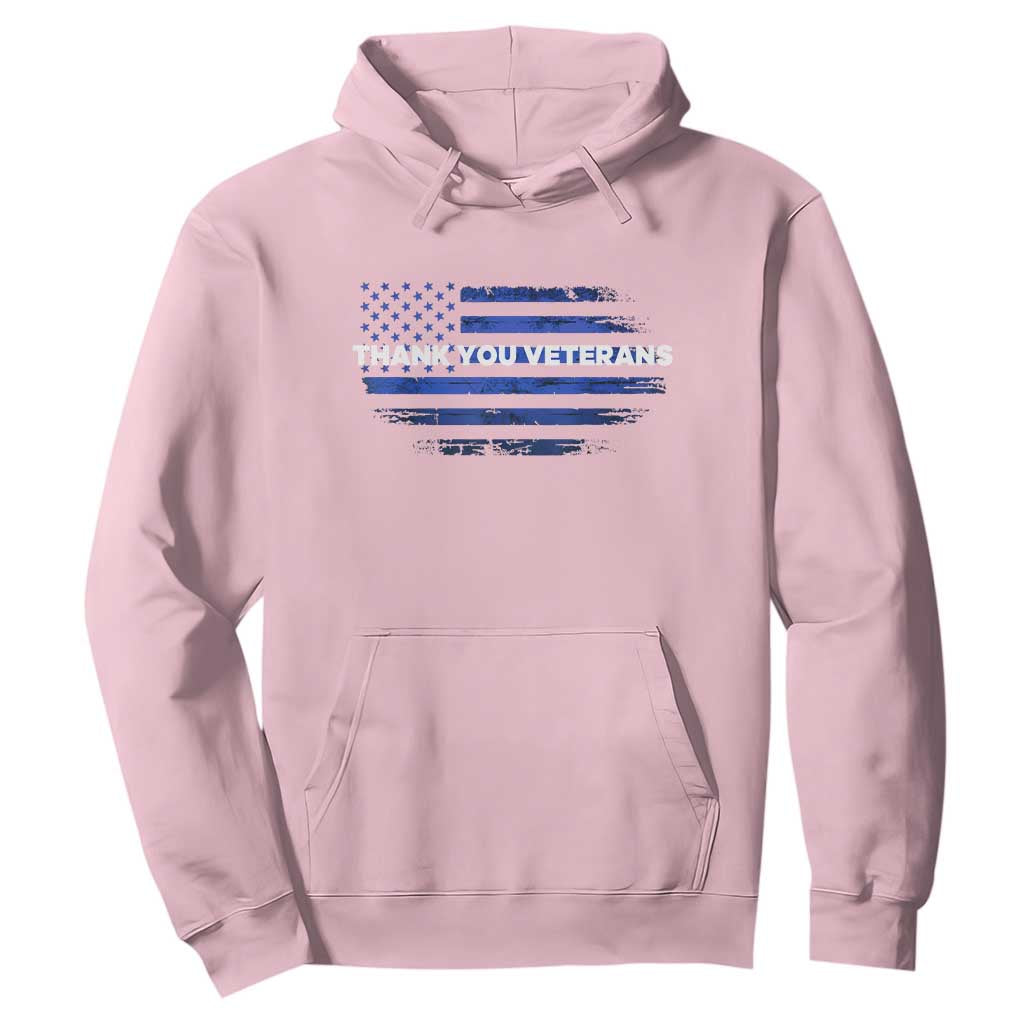 Thank You Veterans Hoodie Never Forget Veterans Day Grunge American Flag TS10 Light Pink Print Your Wear