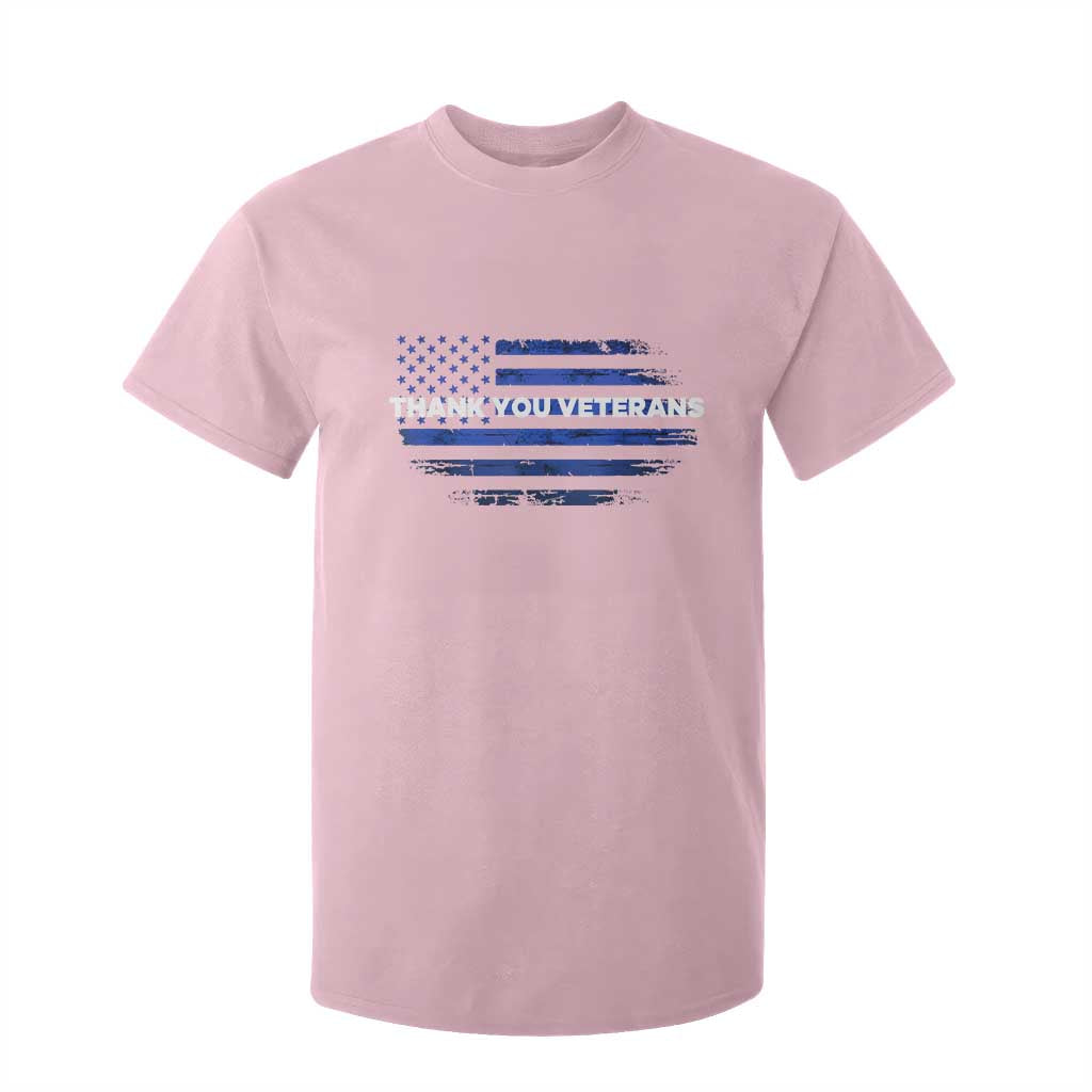 Thank You Veterans T Shirt For Kid Never Forget Veterans Day Grunge American Flag TS10 Light Pink Print Your Wear