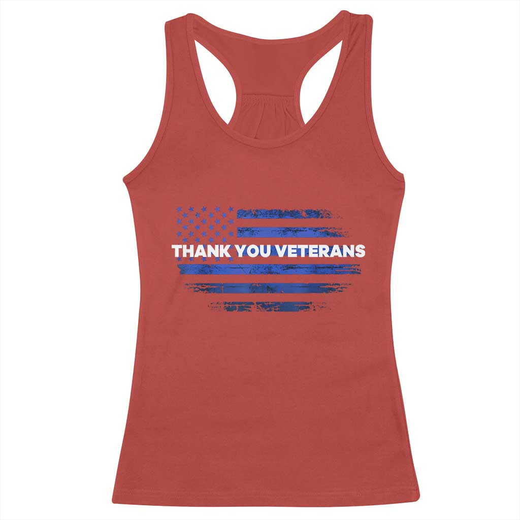 Thank You Veterans Racerback Tank Top Never Forget Veterans Day Grunge American Flag TS10 Red Print Your Wear