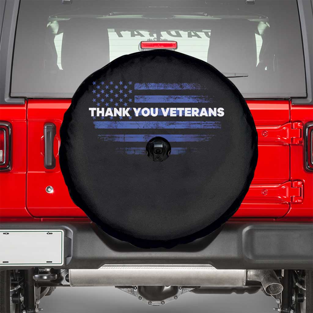 Thank You Veterans Spare Tire Cover Never Forget Veterans Day Grunge American Flag TS10 Black Print Your Wear