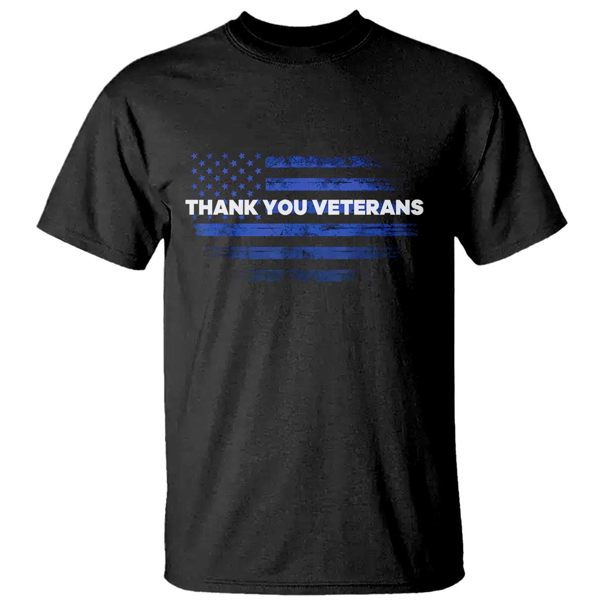 Thank You Veterans T Shirt Never Forget Veterans Day Grunge American Flag TS10 Black Print Your Wear