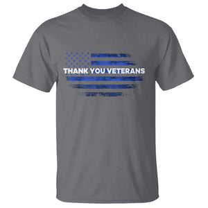 Thank You Veterans T Shirt Never Forget Veterans Day Grunge American Flag TS10 Charcoal Print Your Wear