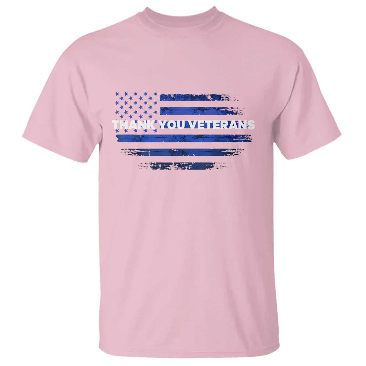 Thank You Veterans T Shirt Never Forget Veterans Day Grunge American Flag TS10 Light Pink Print Your Wear