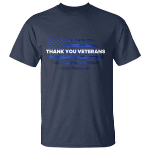 Thank You Veterans T Shirt Never Forget Veterans Day Grunge American Flag TS10 Navy Print Your Wear
