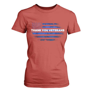 Thank You Veterans T Shirt For Women Never Forget Veterans Day Grunge American Flag TS10 Red Print Your Wear