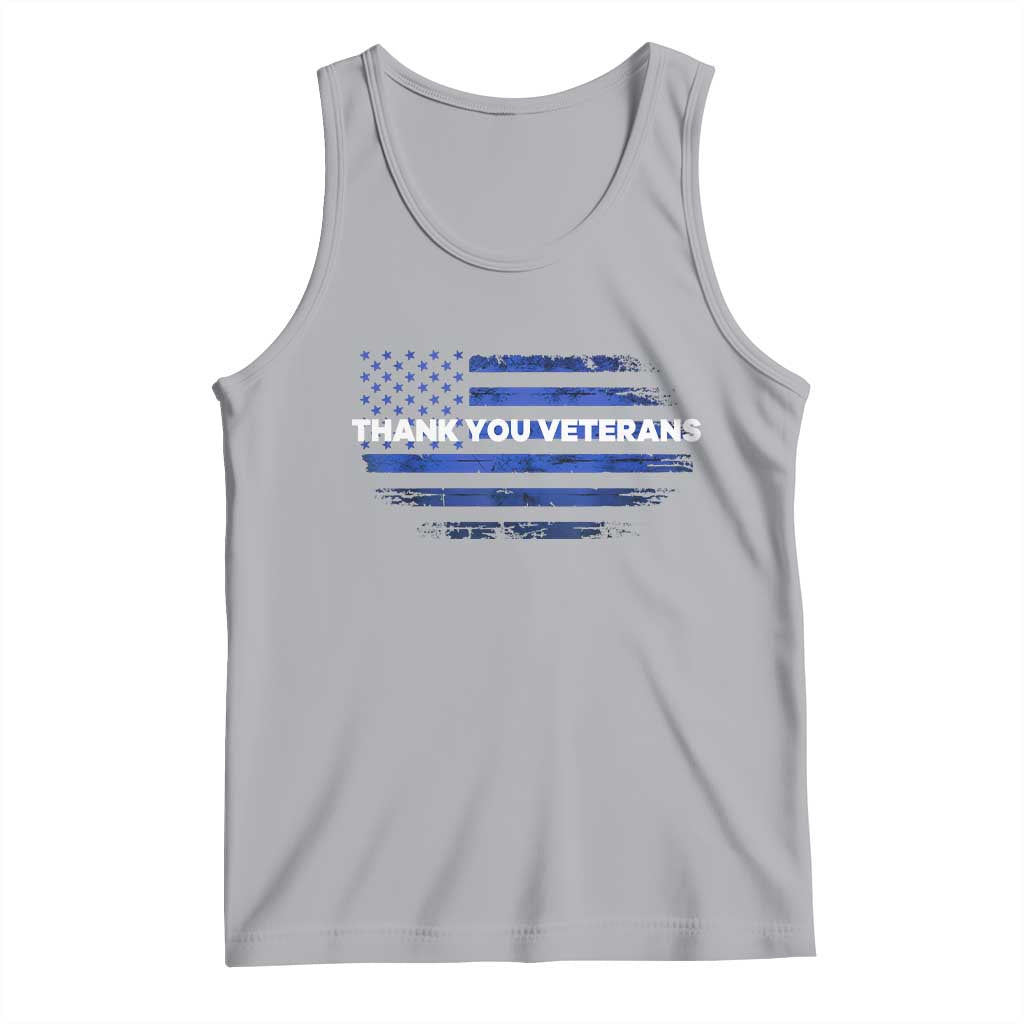 Thank You Veterans Tank Top Never Forget Veterans Day Grunge American Flag TS10 Athletic Heather Print Your Wear