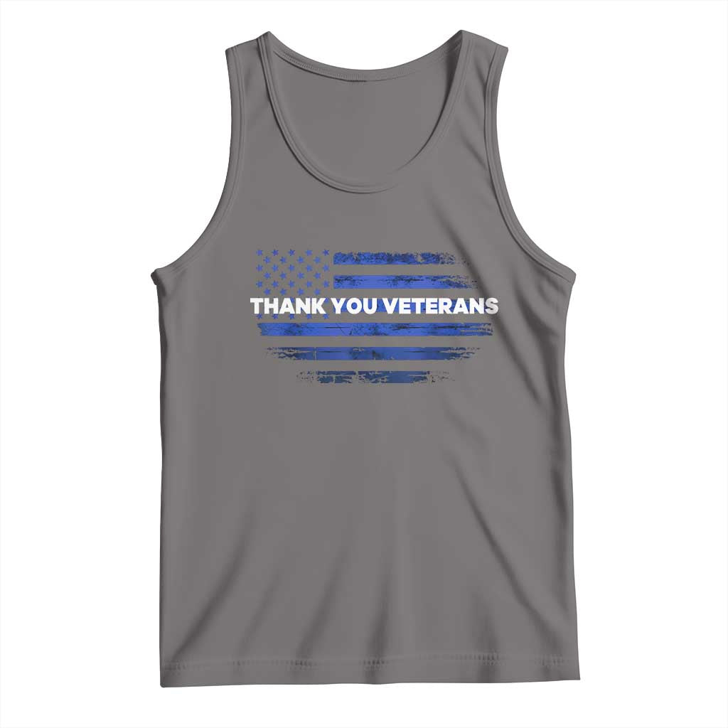 Thank You Veterans Tank Top Never Forget Veterans Day Grunge American Flag TS10 Deep Heather Print Your Wear
