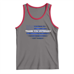 Thank You Veterans Tank Top Never Forget Veterans Day Grunge American Flag TS10 Deep Heather Red Print Your Wear