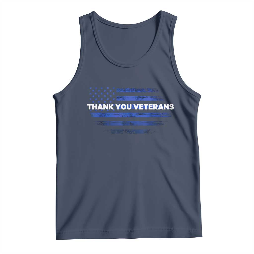 Thank You Veterans Tank Top Never Forget Veterans Day Grunge American Flag TS10 Navy Print Your Wear
