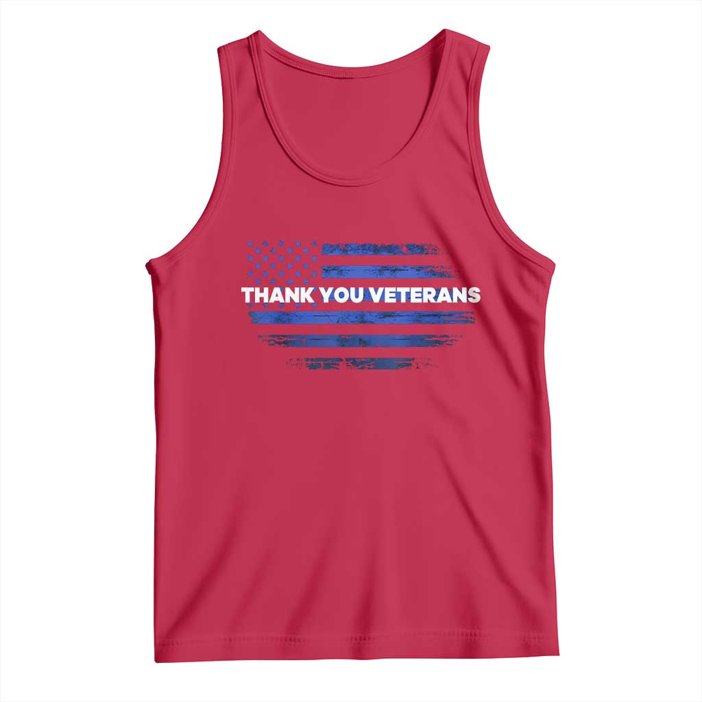 Thank You Veterans Tank Top Never Forget Veterans Day Grunge American Flag TS10 Red Print Your Wear