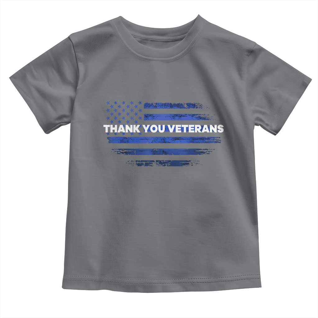 Thank You Veterans Toddler T Shirt Never Forget Veterans Day Grunge American Flag TS10 Charcoal Print Your Wear