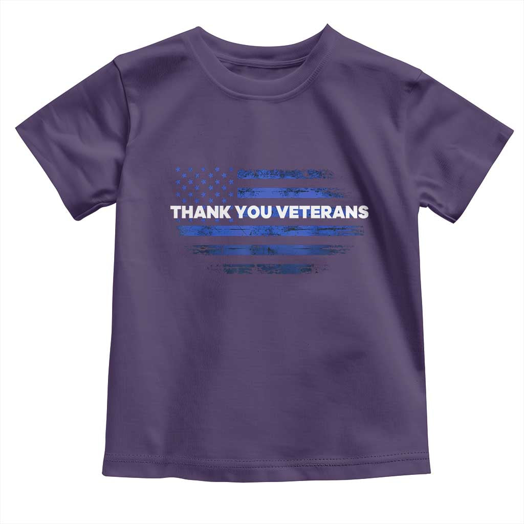 Thank You Veterans Toddler T Shirt Never Forget Veterans Day Grunge American Flag TS10 Purple Print Your Wear