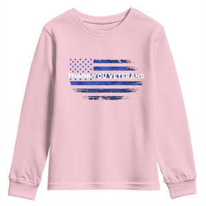 Thank You Veterans Youth Sweatshirt Never Forget Veterans Day Grunge American Flag TS10 Light Pink Print Your Wear