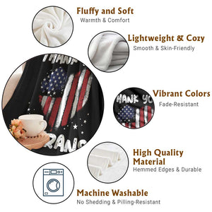 Thank You Veterans Throw Blanket Patriotic Veterans Day Grunge USA Flag Heart TS10 Print Your Wear