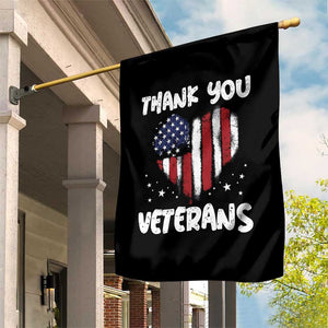 Thank You Veterans Garden Flag Patriotic Veterans Day Grunge USA Flag Heart TS10 Print Your Wear