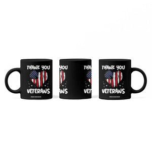 Thank You Veterans Coffee Mug Patriotic Veterans Day Grunge USA Flag Heart TS10 Print Your Wear