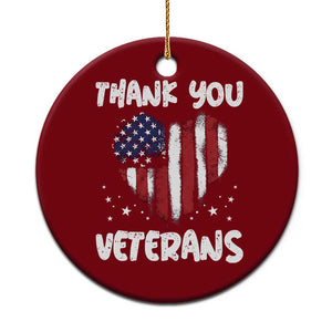 Thank You Veterans Ceramic Ornament Patriotic Veterans Day Grunge USA Flag Heart TS10 1pc Red Print Your Wear