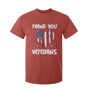 Thank You Veterans T Shirt For Kid Patriotic Veterans Day Grunge USA Flag Heart TS10 Red Print Your Wear
