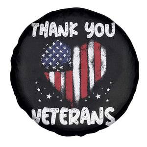 Thank You Veterans Spare Tire Cover Patriotic Veterans Day Grunge USA Flag Heart TS10 Print Your Wear