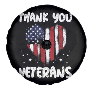 Thank You Veterans Spare Tire Cover Patriotic Veterans Day Grunge USA Flag Heart TS10 Print Your Wear