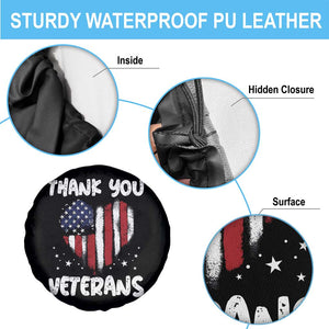 Thank You Veterans Spare Tire Cover Patriotic Veterans Day Grunge USA Flag Heart TS10 Print Your Wear