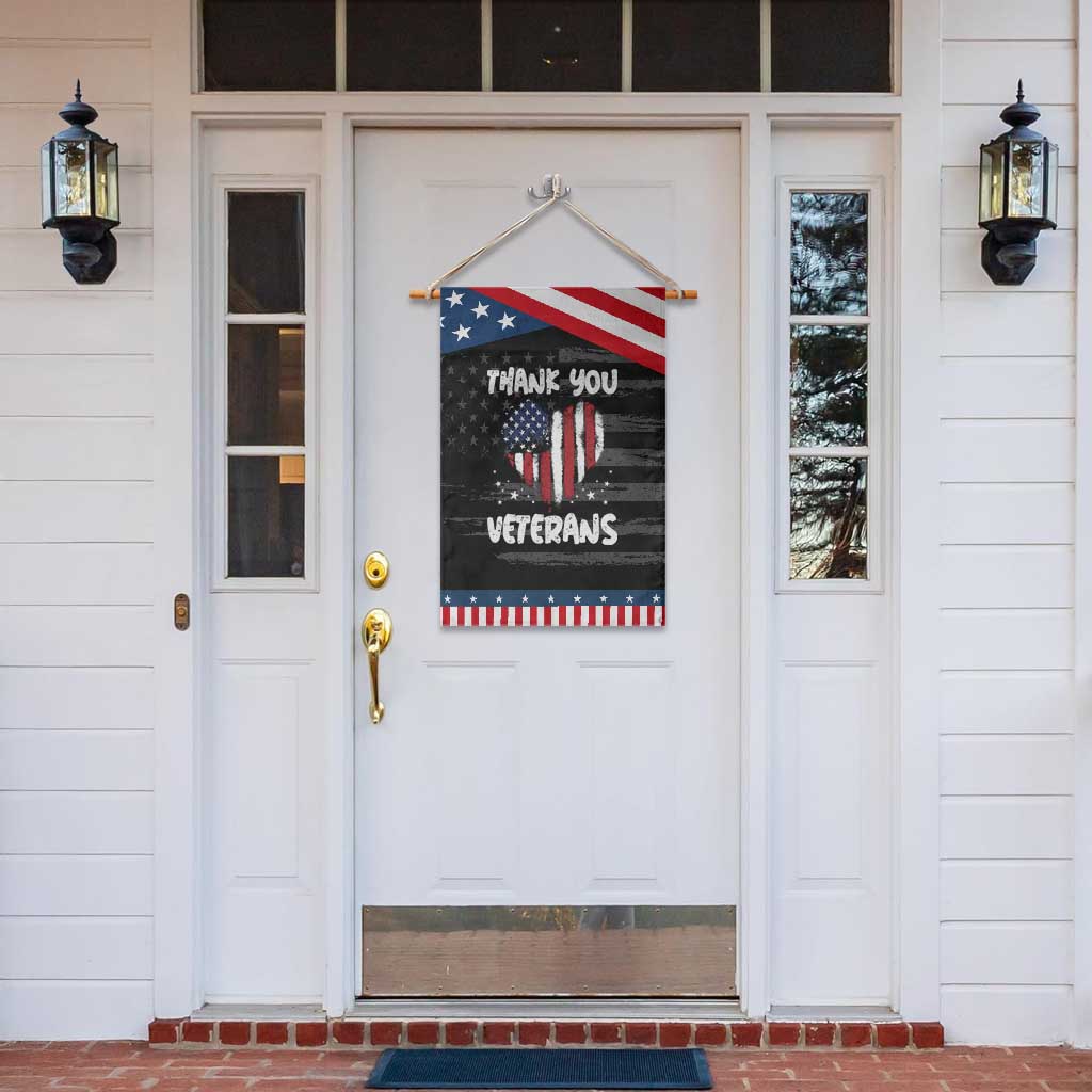 Thank You Veterans Garden Flag Patriotic Veterans Day Grunge USA Flag Heart TS10 Print Your Wear