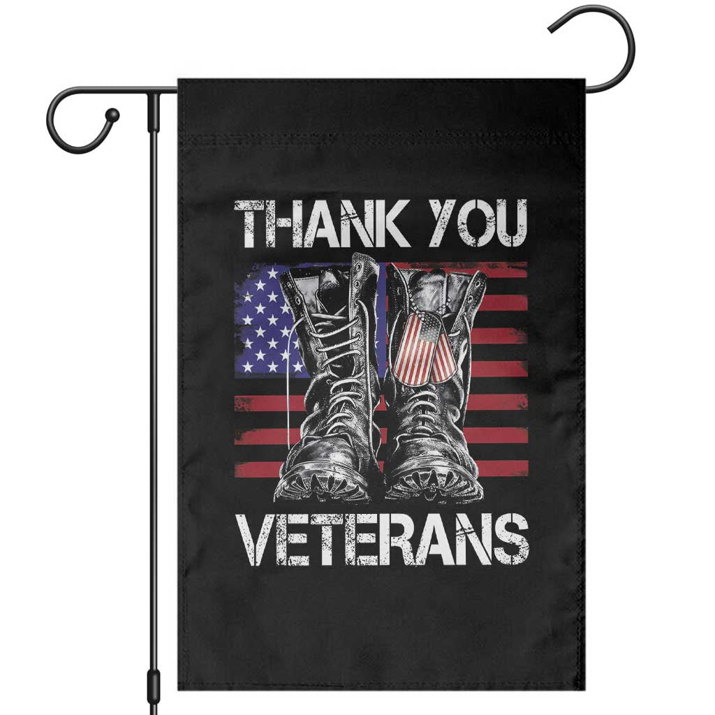 Thank You Veterans Garden Flag American Flag Military Supportive Veterans Day TS10 Black Print Your Wear