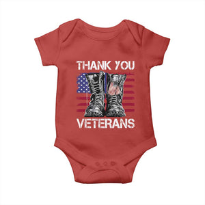 Thank You Veterans Baby Onesie American Flag Military Supportive Veterans Day TS10 Red Print Your Wear