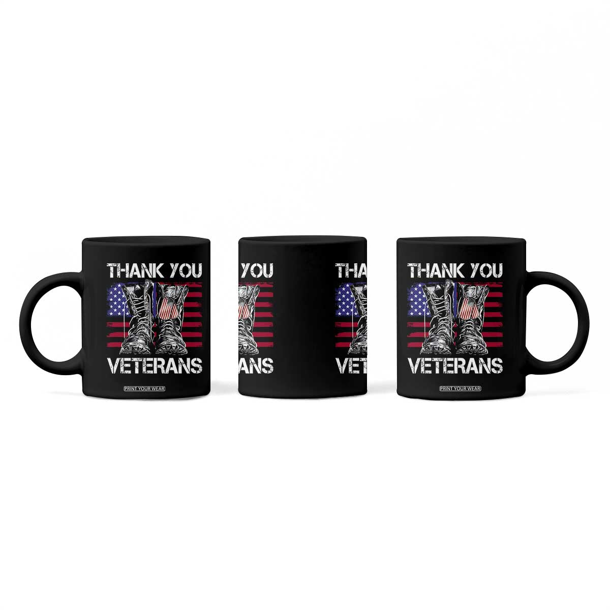 Thank You Veterans Coffee Mug American Flag Military Supportive Veterans Day TS10 Print Your Wear