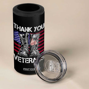 Thank You Veterans 4 in 1 Can Cooler Tumbler American Flag Military Supportive Veterans Day TS10 Print Your Wear