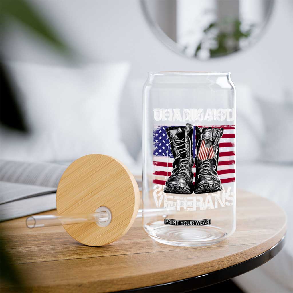 Thank You Veterans Glass Can American Flag Military Supportive Veterans Day TS10 Print Your Wear